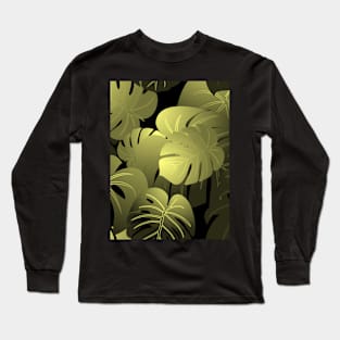 Moody Monstera Yellow Repeat 5748 Long Sleeve T-Shirt